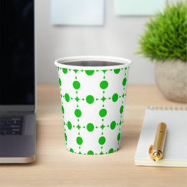 Vasos De Papel Puntos de Polka Verde, Patrón De Punto De Polka, P