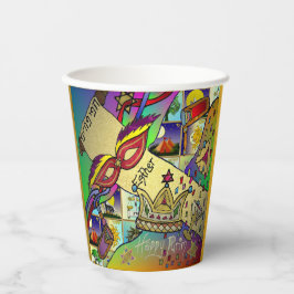 Vasos De Papel Purim Esther Celebración Arte ligero Imprimir