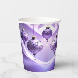 Vasos De Papel Purple Christmas Ball Holiday Paper Cups