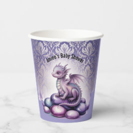 Vasos De Papel Purple Magical Dragon Baby Shower