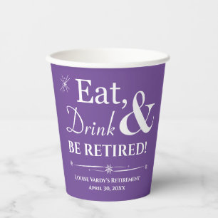 Vasos De Papel Purple Retro Comer Bebida Y Ser Retirado Fiesta