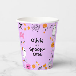 Vasos De Papel Purple Spooky One Cute Halloween 1er cumpleaños