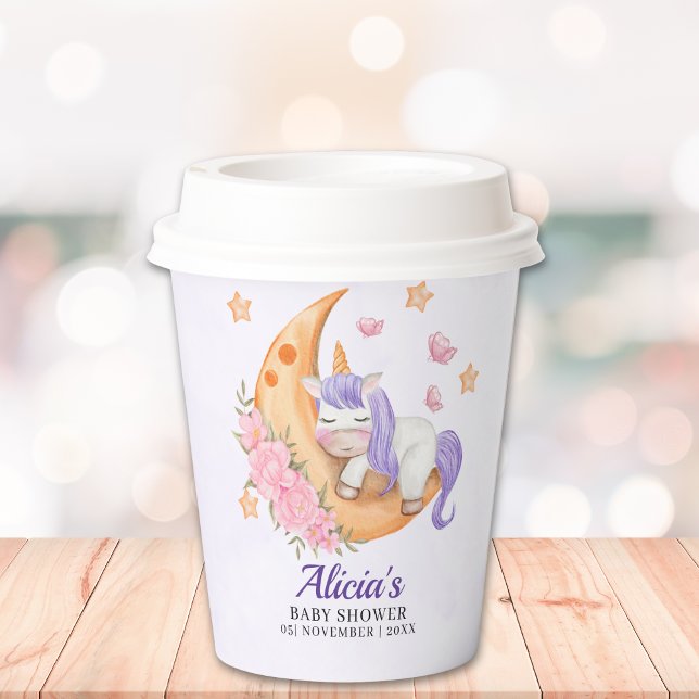 Vasos De Papel Purple Unicorn Baby Shower Girl (Subido por el creador)