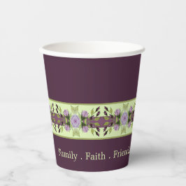 Vasos De Papel Púrpura floral acentuada