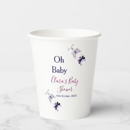 Vasos De Papel Púrpura mariposa rosa ducha de bebé oh bebé modern