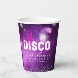 Vasos De Papel Púrpura Neón Rosa Última Disco Bachelorette