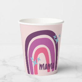 Vasos De Papel Púrpura rosa bohemio arco iris mamá personalizada