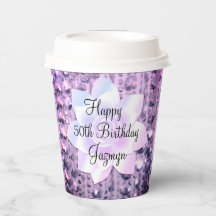 Púrpura y rosa elegante cumpleaños con cuentas