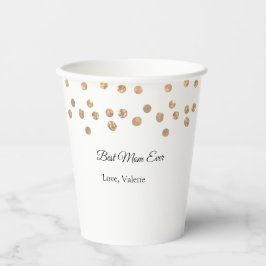 Vasos De Papel Purpurina de bolas doradas mejor mamá jamás agrega