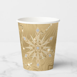 Vasos De Papel Purpurina de oro de lujo Copas de papel de diamant