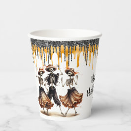 Vasos De Papel Purpurina degrada esqueletos bailando fiesta de Ha