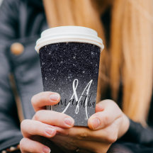 Purpurina negro moderno marca nombre personalizado