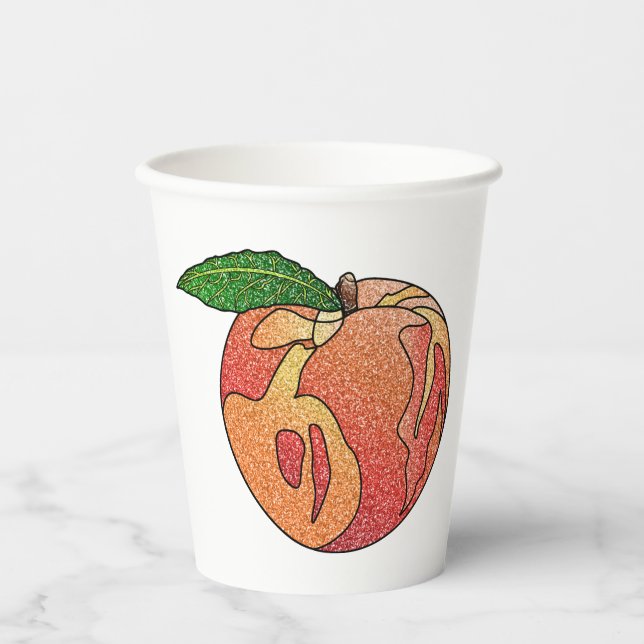 Vasos De Papel Purpurina Peach (Anverso)