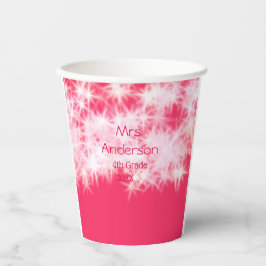 Vasos De Papel Purpurina rosa rojo chisporroteando De vuelta al m