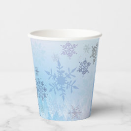 Vasos De Papel Purpurina Snowflake Snowy Mountain Winter