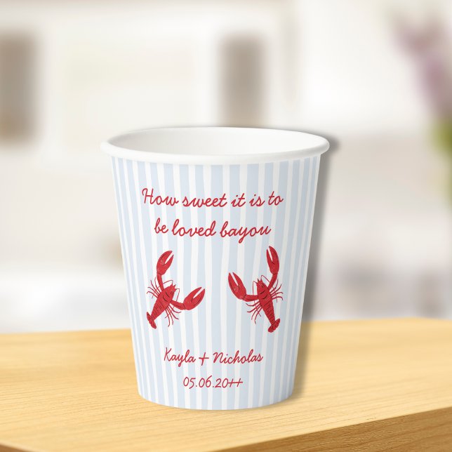Vasos De Papel Qué dulce es ser amado Bayou Caldo de Cangrejo de  (How Sweet It Is to Be Loved Bayou Crawfish Boil Paper Cups)