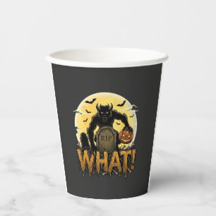 Vasos De Papel Qué Lápida de Calabaza de Hombre Lobo Luna Llena