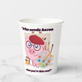 Vasos De Papel que necesitan una cita de bacon pig