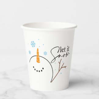 Vasos De Papel Que Nieva Cubos De Papel De Snowman