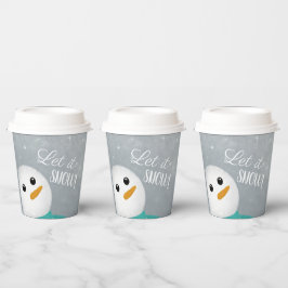 Vasos De Papel Que Nieva Snowman
