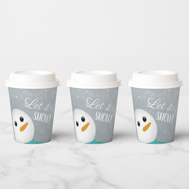 Vasos De Papel Que Nieva Snowman (Multi)