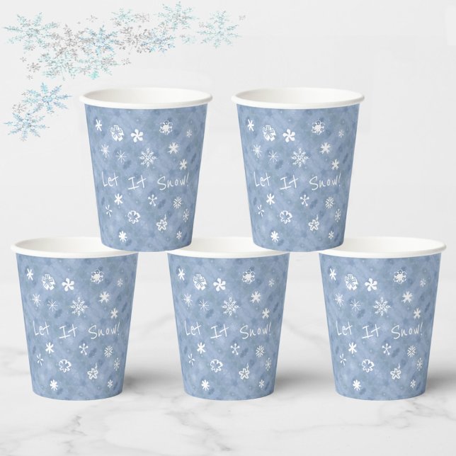 Vasos De Papel Que nieve divertida, copas de nieve azul feriado d (Subido por el creador)