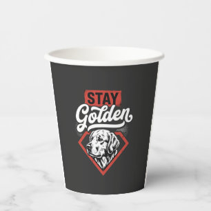 Vasos De Papel Quédate dorado Retriever dorado perro retro
