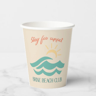 Vasos De Papel Quédate para Sunset Brine Beach Club Cups