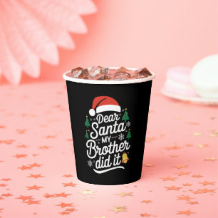 Vasos De Papel Querido Santa Mi Hermano Lo Hizo Divertido Navidad