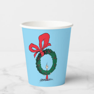 Vasos De Papel Quién se asoma a través de la corona de Navidad