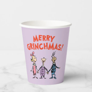 Vasos De Papel Quienes se dan la mano Feliz Grinchmas