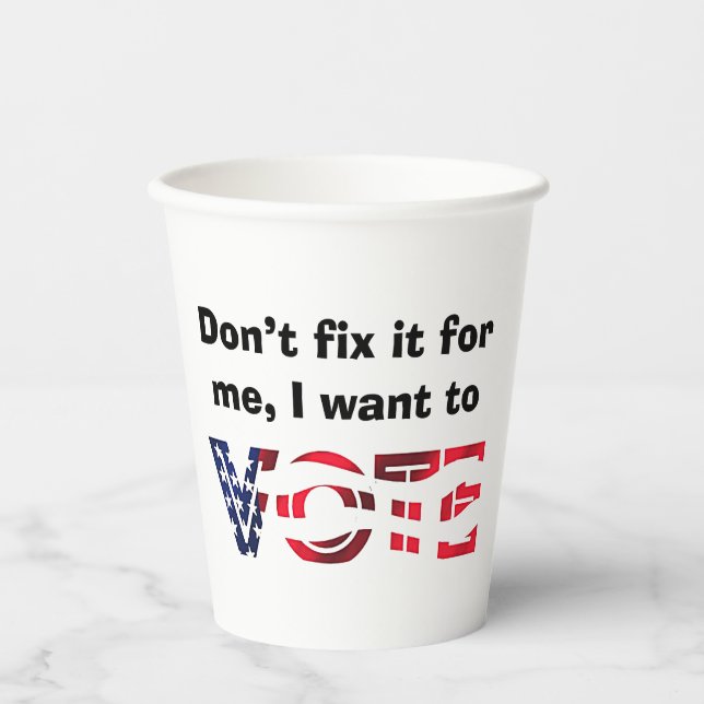 Vasos De Papel Quiero votar (Anverso)