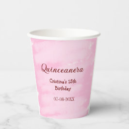 Vasos De Papel Quinceanera anos 15 años añadir textura de nombre