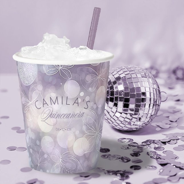 Vasos De Papel Quinceanera ID1030 de Bokeh y Mariposa (Subido por el creador)