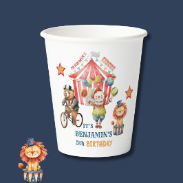 Vasos De Papel Quinto cumpleaños del Carnaval de Circo Grande Top