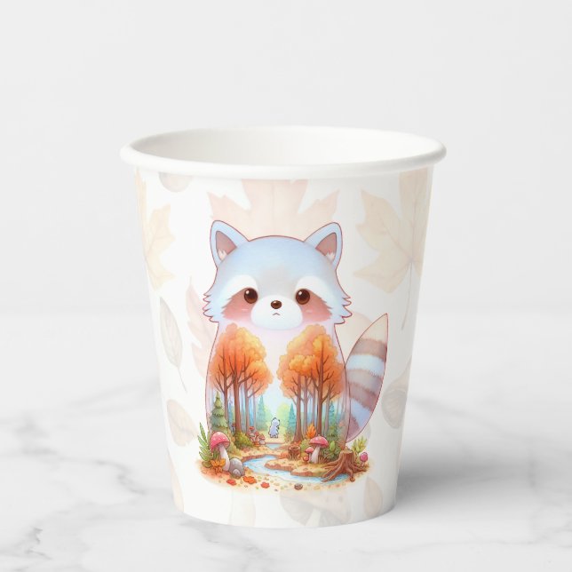 Vasos De Papel Quitadores de delicadeza - el mapache - (Anverso)