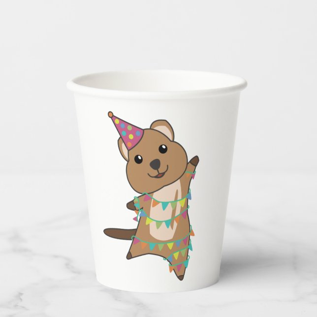 Vasos De Papel Quokka Quiere Feliz Cumpleaños Para Adultos Quokka (Anverso)