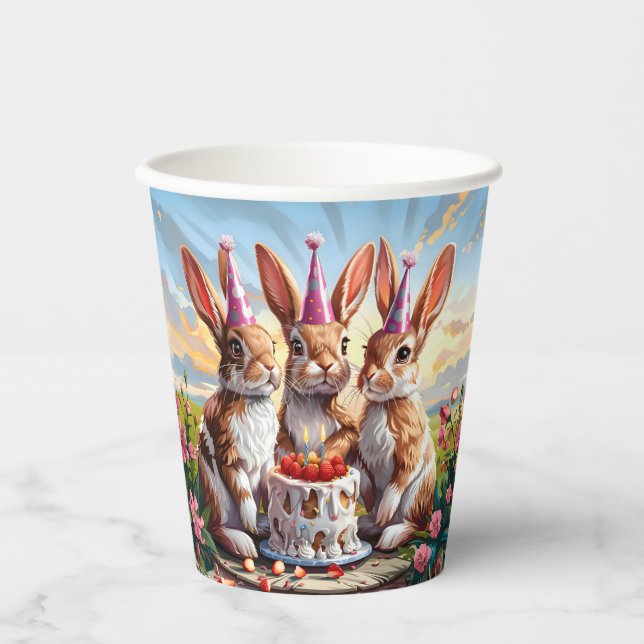 Vasos De Papel Rabbit Birday Bash (Anverso)