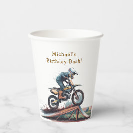 Vasos De Papel Racer Revuelto: Bash de cumpleaños de moto