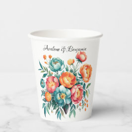 Vasos De Papel Radiant Peony Bouquet Boda