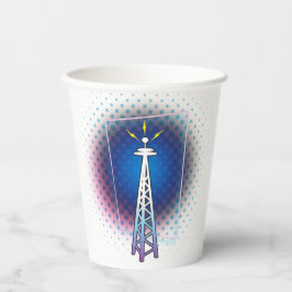 Vasos De Papel Radio Tower Graphic