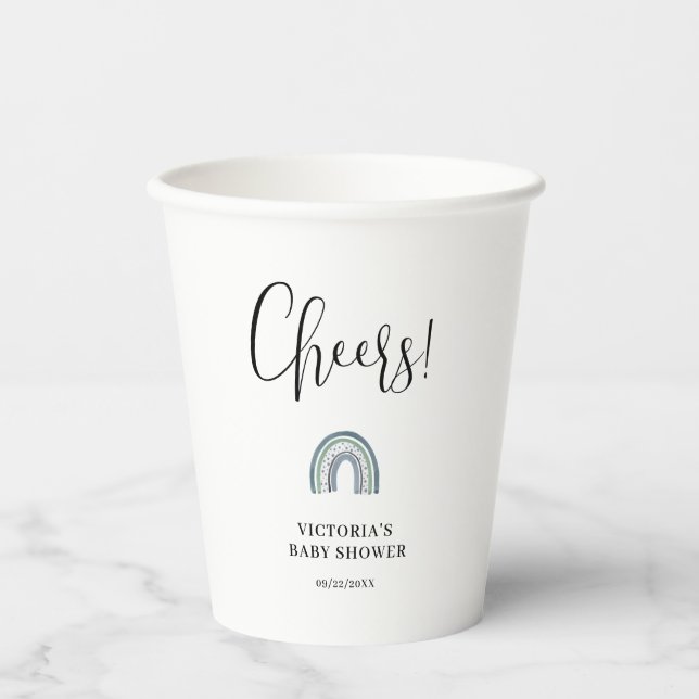 Vasos De Papel Rainbow Boy Baby Shower (Anverso)