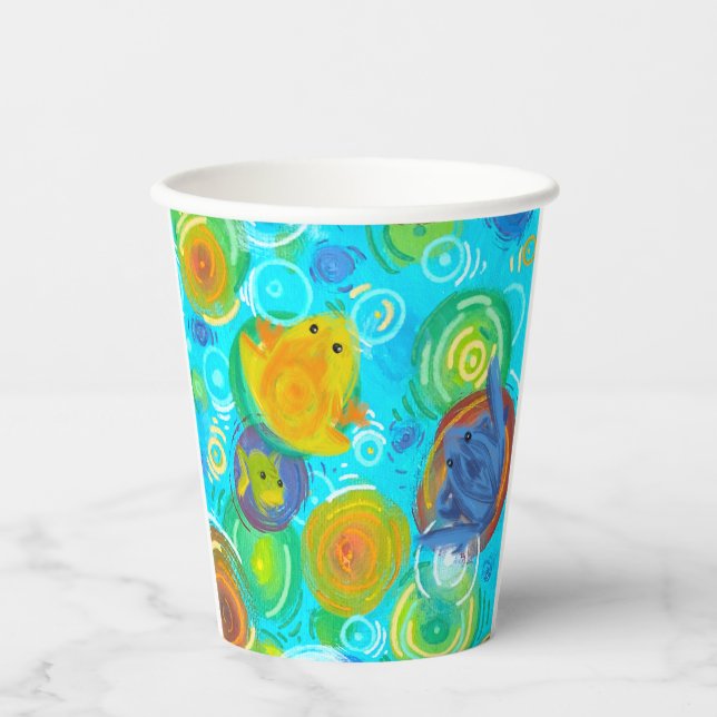 Vasos De Papel Rainbow colorful frogs cup (Anverso)