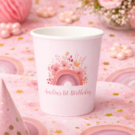 Vasos De Papel Rainbow Onederful 1st Birthday Party 