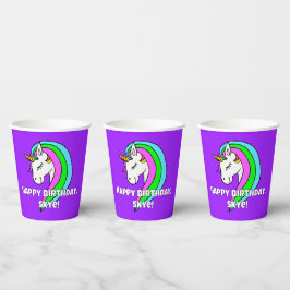 Vasos De Papel Rainbow Unicorn