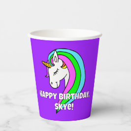 Vasos De Papel Rainbow Unicorn