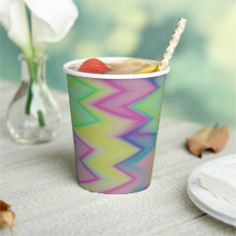 Vasos De Papel Rainbow Zigzags