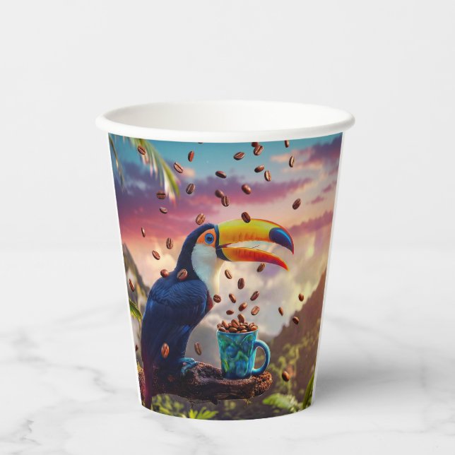 VASOS DE PAPEL RAINFOREST TOUCAN (Anverso)
