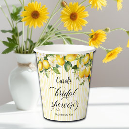 Vasos De Papel Rama de limón Ducha de Novias Mediterránea