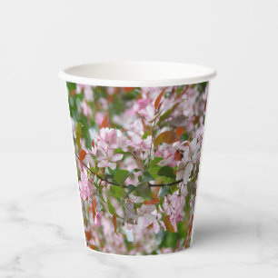 Vasos De Papel Rama delgada con flores manzana